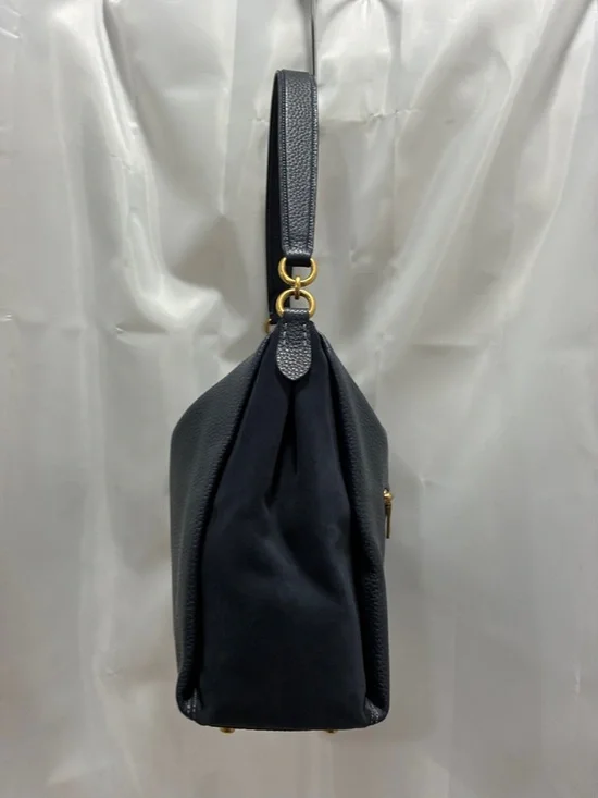 Dark navy blue Pebbled Leather Shoulder Bag EUC no callouts on this bag, - Picture 7 of 13